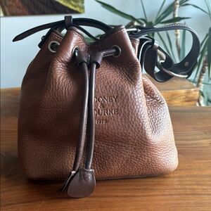Dooney & Bourke Chestnut Leather Drawstring Bag